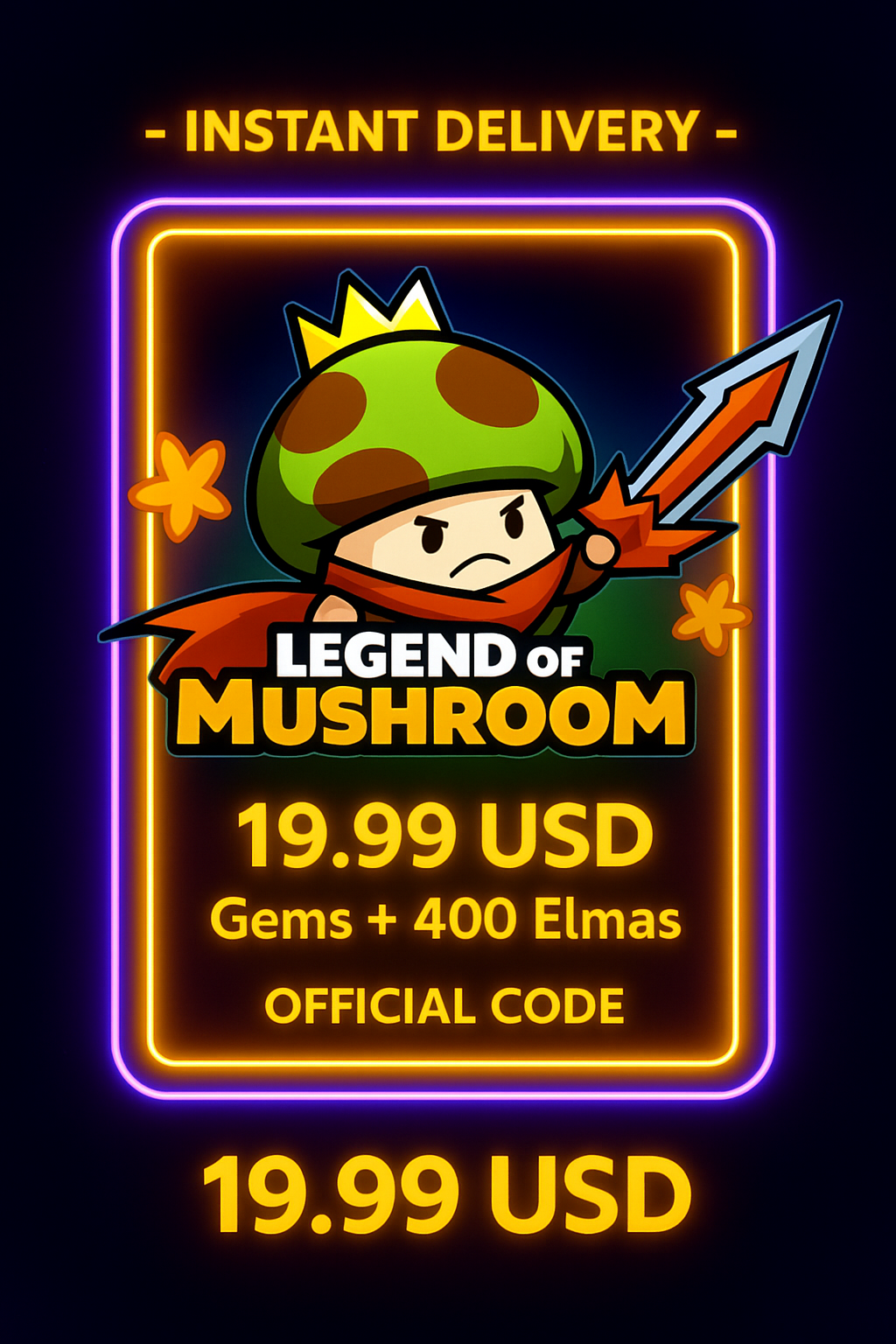 전설의 버섯 구매 19.99 USD 보석 + 400 엘마스