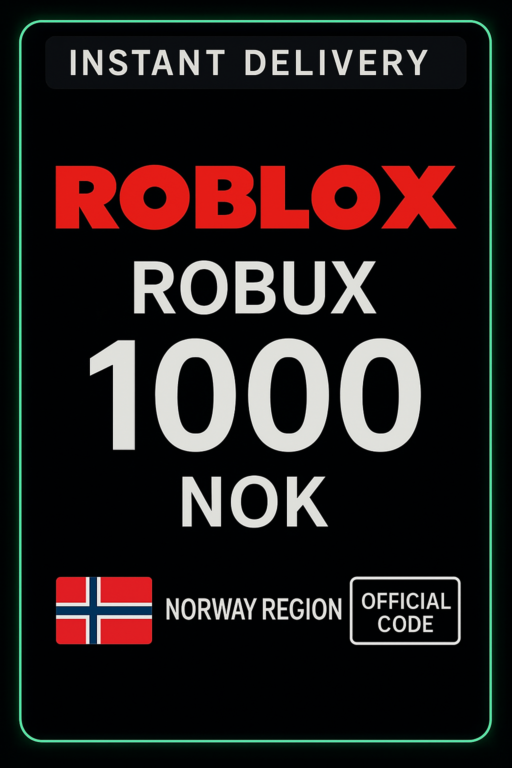 购买Roblox 1000 NOK游戏卡(挪威)